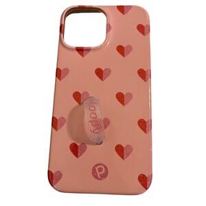 Loopy Phone Case - 12 Pro Max - Sweetheart Sparkle - pink red hearts